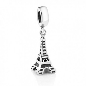 Sterling Silver Paris Eiffel Tower Bead Charm (Length:14mm Width: 8mm) - C3125IYJ9OR