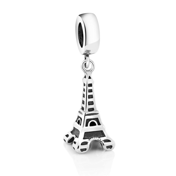 Sterling Silver Paris Eiffel Tower Bead Charm (Length:14mm Width: 8mm) - C3125IYJ9OR