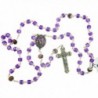 Our Lady Rosary with Purple Catseye Our Father Prayer Beads - CG11PH09HWH
