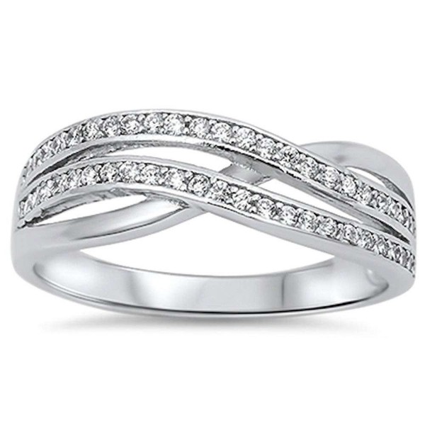 New Style Cubic Zirconia Infinity .925 Sterling Silver Ring Sizes 5-10 - C511N5PK0NL