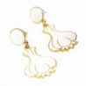 Spinningdaisy Gold Plated Fun White Gralic Bulb Earrings - CX125PDUIIH