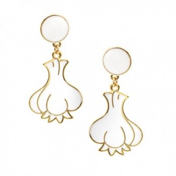 Spinningdaisy Plated White Gralic Earrings