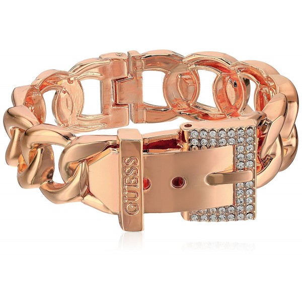 Guess Frozen Chain Link Buckle Hinge Bangle Bracelet - C712NDZZ8Y6