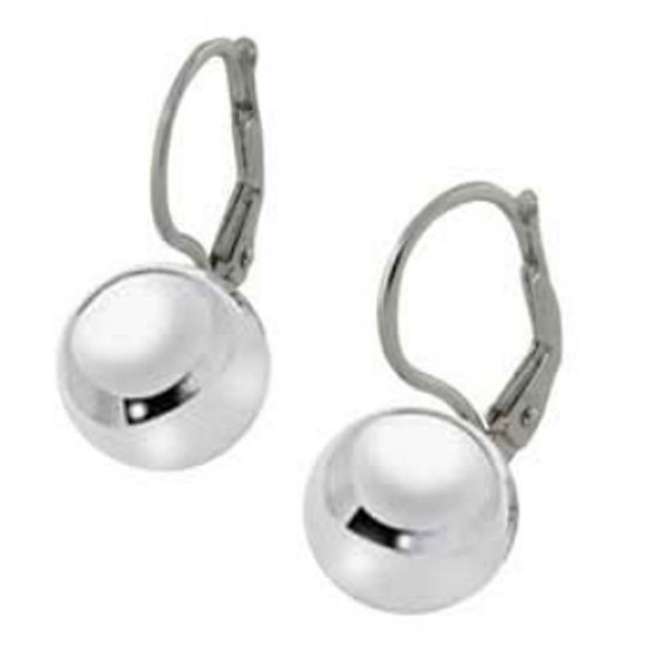 Sterling Silver Ball Bead Lever Back Earrings - CD11RPYHQSF