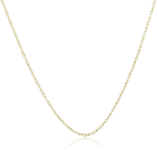 14k Gold 0.7mm Machine Curb Delicate Thin Chain Necklace (yellow or white) - white-gold - CF12H3M263N