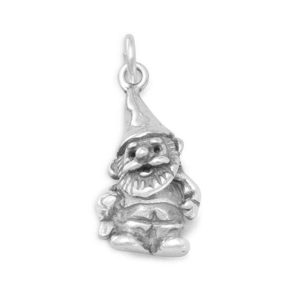 925 Sterling Silver Garden Gnome Charm - CO111SBNYIH