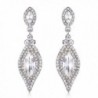 Janefashions BRIDAL AUSTRIAN CRYSTAL RHINESTONE SILVER CHANDELIER DANGLE EARRINGS GIFT E2087 (White) - CE12O7CDGQL