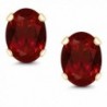 Yellow Plated Garnet Earrings 7X5MM