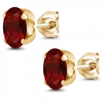 Yellow Plated Garnet Earrings 7X5MM in Women's Stud Earrings