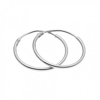 Sterling Silver Endless Hoop Earrings 18mm - Sterling Silver - C5183G4NK3C