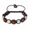 Shamballa Bracelet: 9 10mm Beautiful Sparkly Crystal Rhinestones - Burnt Orange and Clear - C4119CC97HL