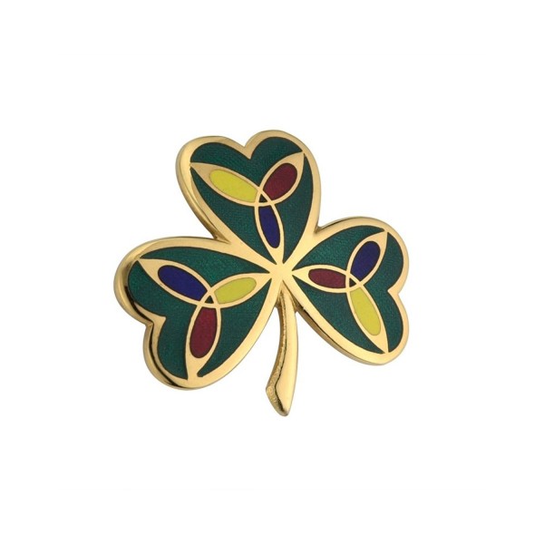 Shamrock Brooch Gold Plated Irish Made - CI116DYJNM5