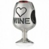 .925 Sterling Silver Red Wine Lover Glass Cup Heart Love Cubic Zirconia Bead For European Charm Bracelets - C111K3OGBV7