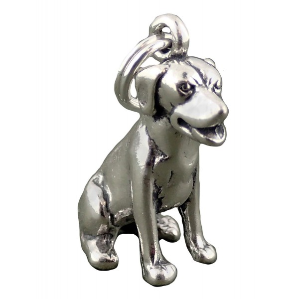 Corinna-Maria 925 Sterling Silver Sitting Labrador Retriever Dog Charm - C71168KGVID