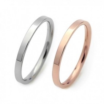 ELBLUVF Stainless Steel Thin Band Ring Hammered Stacking Skinny Wire Ring Simple Knuckle Ring - CG12FKQOK0L