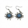Bodai Traditional German Dirndl Bavarian Earrings Rhinestone Edelweiss - Blue - CG17YX8AIMC