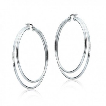 Sterling Silver Diamond cut Double Earrings