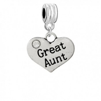  Great Aunt Heart Charm Dangle Bead Compatible with Snake Chain Charm Bracelets - C712BV58TTX