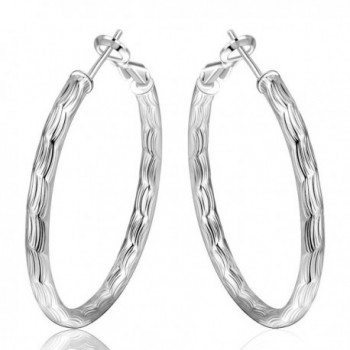 NYKKOLA 925 Sterling Silver Fashion Classic Big Hoop Drop Dangle Earring- Style6 - CW183WIO2NS