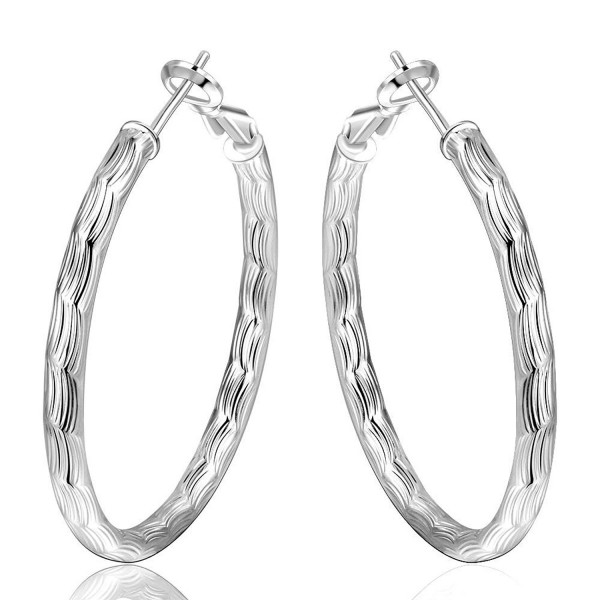 NYKKOLA 925 Sterling Silver Fashion Classic Big Hoop Drop Dangle Earring- Style6 - CW183WIO2NS