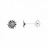 Tiny Sterling Silver Flower Stud Earrings 5/16 inch - CI111B27Z4H