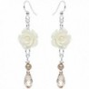 Body Candy Handcrafted 925 Sterling White Elegant Rose Earrings Created with Swarovski Crystals - CF1298X2GDZ