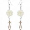 Body Candy Handcrafted 925 Sterling White Elegant Rose Earrings Created with Swarovski Crystals - CF1298X2GDZ