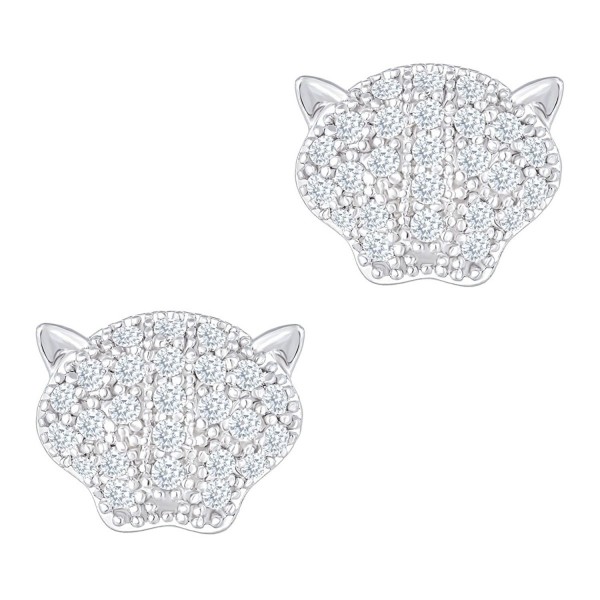 Orrous & Co. Legacy Collection 18k White Gold Plated Cubic Zirconia Panther Stud Earrings - CF12NU5GY66