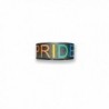 Black Silicone Pride Bracelet - Gay & Lesbian LGBT Pride Wristlet with Rainbow Text - CN1195PBJZ3