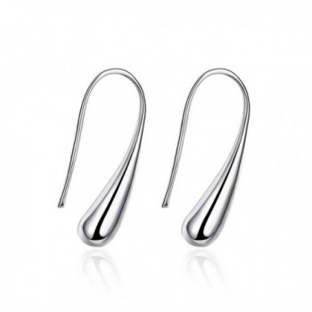 BUYBUYMALL Fashion Jewelry Silver Plated Waterdrop Shape Hook Earrings - CN12F8FIE33