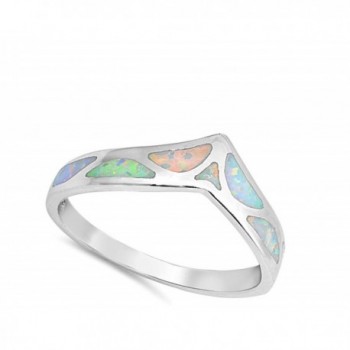 Simulated Mosaic Chevron Sterling Silver