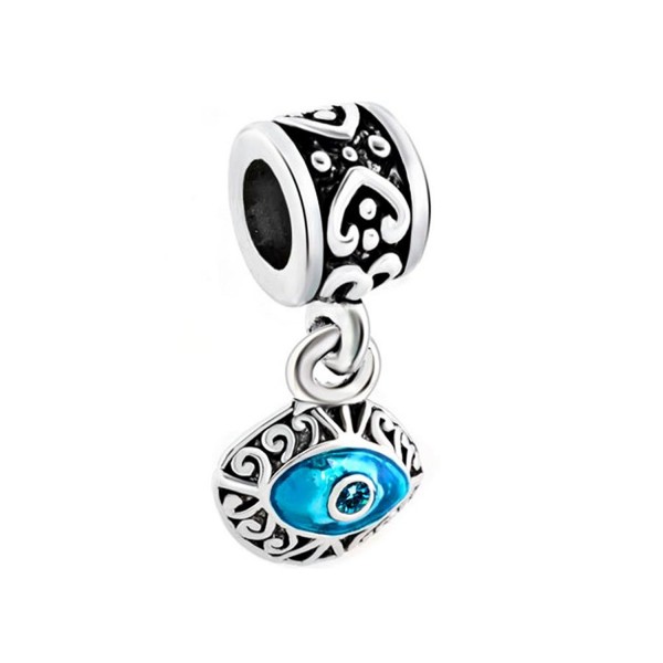 CharmsStory Masonic Blue Evil Eye Dangle Charms Beads For Bracelets - C0128DKAPTZ