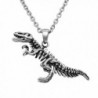 Controse Dinosaur Necklace T-Rex Skeleton Pendant 316L Stainless Steel - CR12N1YWSAB