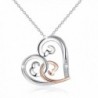 Sterling Silver Open Hearts Women Necklaces Rose Gold Love Pendant Birthday Gift for Mom - CK188N6ASRR