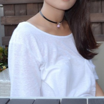 Stone Diamond Leather Choker Necklace12 5