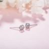 Sterling Silver Square Earrings Zirconia in Women's Stud Earrings