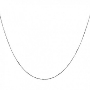 Flashing God 925 Sterling Silver 0.8mm Box Chain Super Thin Strong Italian Crafted Necklace 14-36 inches - CS17YIY7S6N