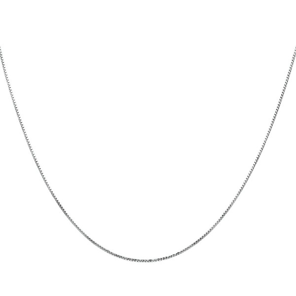 Flashing God 925 Sterling Silver 0.8mm Box Chain Super Thin Strong Italian Crafted Necklace 14-36 inches - CS17YIY7S6N