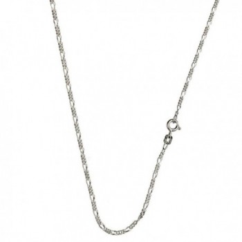 Sterling Silver Diamond-Cut Figaro Nickel Free Chain Necklace Italy - C51158YDSOP