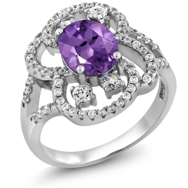 2.48 Ct Oval 9X7MM Purple Amethyst 925 Sterling Silver Ring Sizes 5 to 9 - CX11LN7NUML