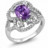 2.48 Ct Oval 9X7MM Purple Amethyst 925 Sterling Silver Ring Sizes 5 to 9 - CX11LN7NUML