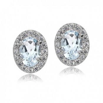 Sterling Silver Aquamarine White Earrings