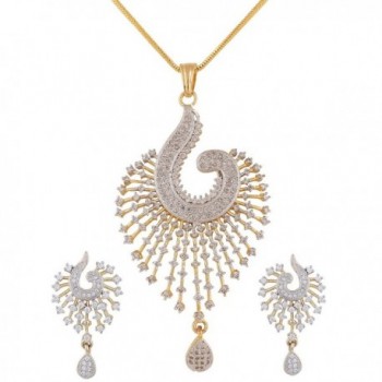 Ananth Jewels Zircon Peacock Shaped Fashion Jewelry Set Pendant Earrings for Women - C6125KO0ULV