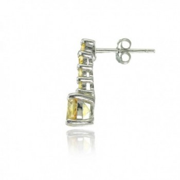 Sterling Silver Citrine 5 Stone Earrings