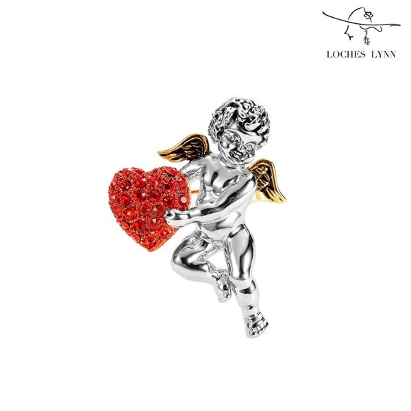 Loches Lynn Angel Stelluxa Austrian Crystals 925 Silver Plated Fashion Jewelry Brooch (B-5404) - C411VGEV8Z7