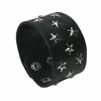 Bracelet Leather Silver Studded Rickis in Women's Cuff Bracelets