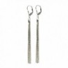 Sterling Silver Multi-Strand Diamond-Cut Italy Chain Tassel Leverback Earrings - C512M1FNQIL