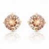 JanKuo Jewelry Gold Tone Champagne Color Cubic Zirconia Round Stud Earrings - CZ11588VPZ5