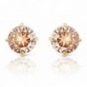 JanKuo Jewelry Gold Tone Champagne Color Cubic Zirconia Round Stud Earrings - CZ11588VPZ5