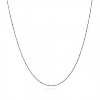 BERRICLE Italian Rhodium Plated Sterling Silver Diamond Cut Snake Chain Necklace 1mm - CN11ERTWWSZ